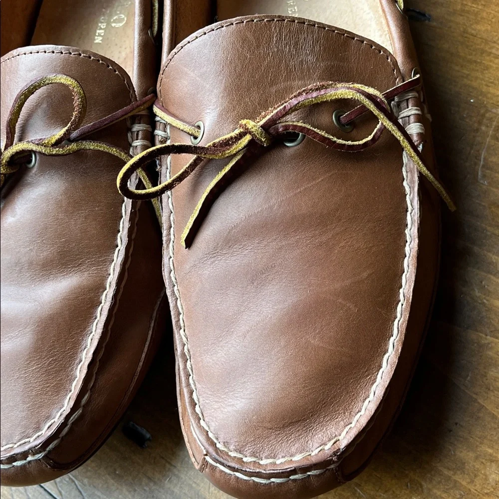 Polo Ralph Lauren Wyndings Tan Leather Slip On Loafer Sz 11 D